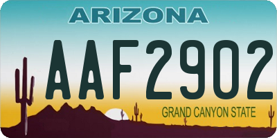 AZ license plate AAF2902