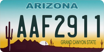 AZ license plate AAF2911