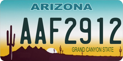 AZ license plate AAF2912