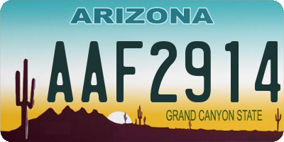 AZ license plate AAF2914