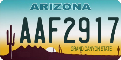 AZ license plate AAF2917