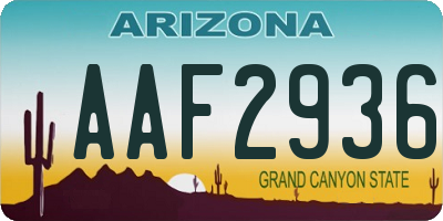 AZ license plate AAF2936