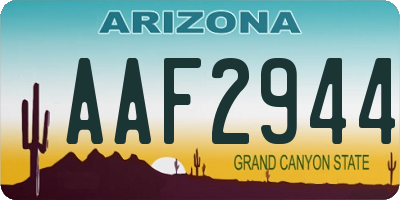 AZ license plate AAF2944