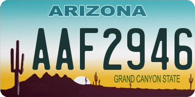 AZ license plate AAF2946
