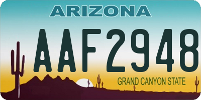 AZ license plate AAF2948