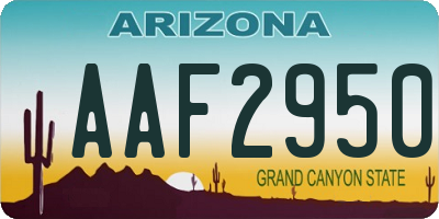AZ license plate AAF2950