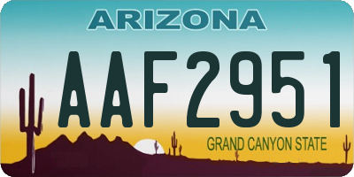 AZ license plate AAF2951