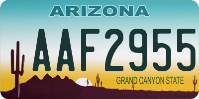 AZ license plate AAF2955