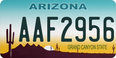 AZ license plate AAF2956