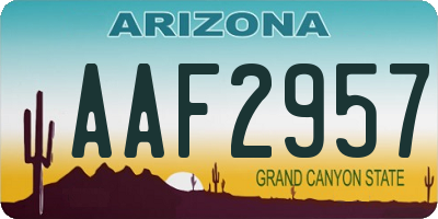 AZ license plate AAF2957