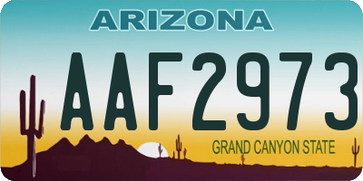 AZ license plate AAF2973