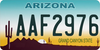 AZ license plate AAF2976