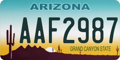 AZ license plate AAF2987