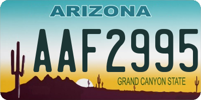 AZ license plate AAF2995