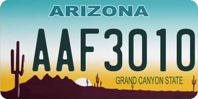 AZ license plate AAF3010