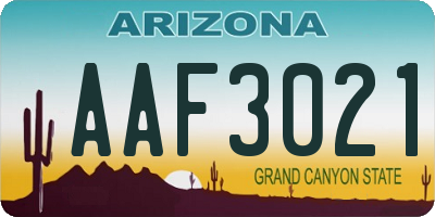 AZ license plate AAF3021