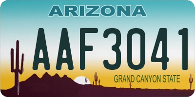 AZ license plate AAF3041