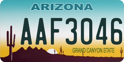 AZ license plate AAF3046