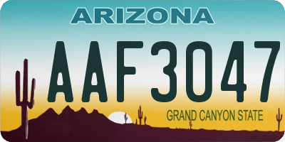 AZ license plate AAF3047