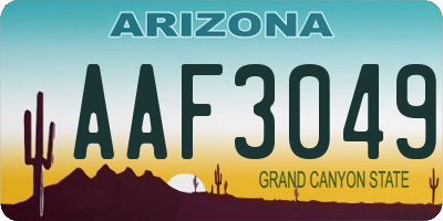 AZ license plate AAF3049