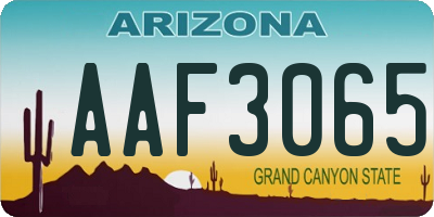 AZ license plate AAF3065