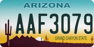 AZ license plate AAF3079