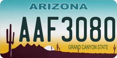 AZ license plate AAF3080