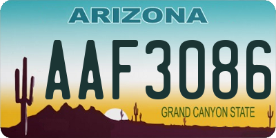 AZ license plate AAF3086