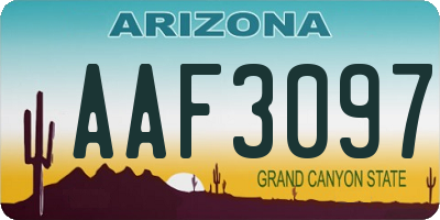 AZ license plate AAF3097