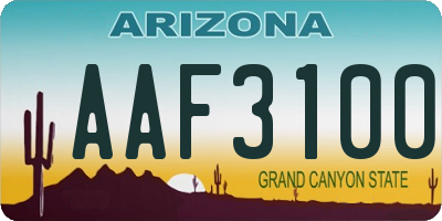 AZ license plate AAF3100