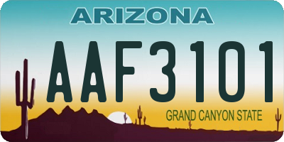 AZ license plate AAF3101