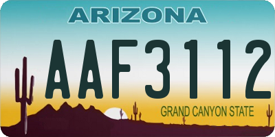 AZ license plate AAF3112