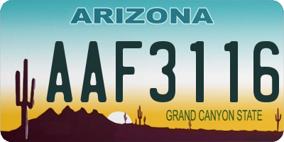 AZ license plate AAF3116