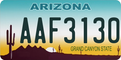 AZ license plate AAF3130