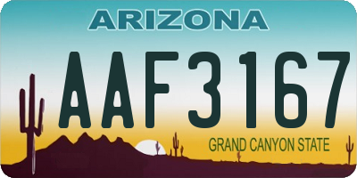 AZ license plate AAF3167