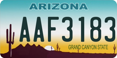 AZ license plate AAF3183