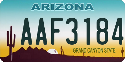 AZ license plate AAF3184