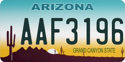 AZ license plate AAF3196