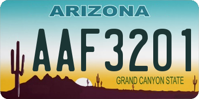 AZ license plate AAF3201