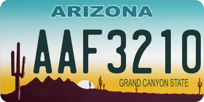 AZ license plate AAF3210