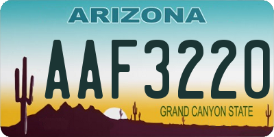 AZ license plate AAF3220