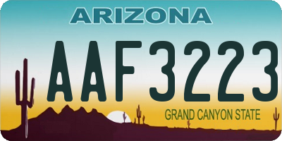 AZ license plate AAF3223