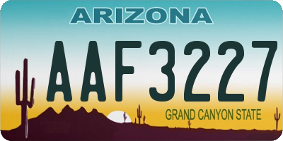 AZ license plate AAF3227