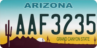 AZ license plate AAF3235