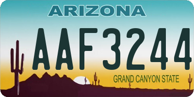 AZ license plate AAF3244