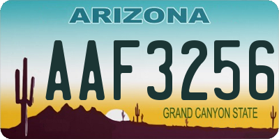 AZ license plate AAF3256