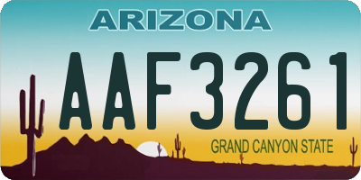 AZ license plate AAF3261