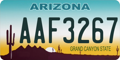 AZ license plate AAF3267