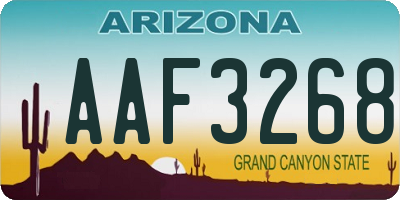 AZ license plate AAF3268