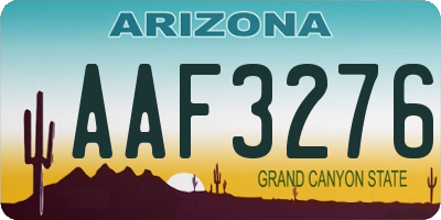 AZ license plate AAF3276